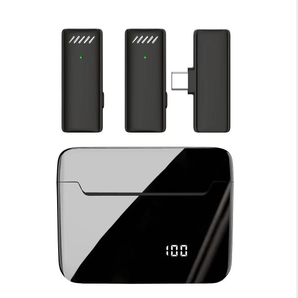 Wireless Lavalier Microphone with Display Charging Box- For IPHONE