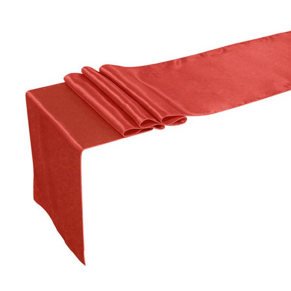 Satin Table Runner - 35 x 300cm Coral