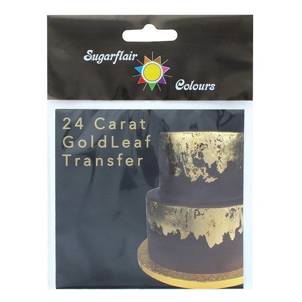 Sugarflair 24 Carat Edible Gold Leaf Transfer Sheet for Cake Decorating 8cm