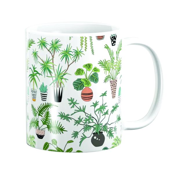 PepperSt Mug -plants and pots pattern