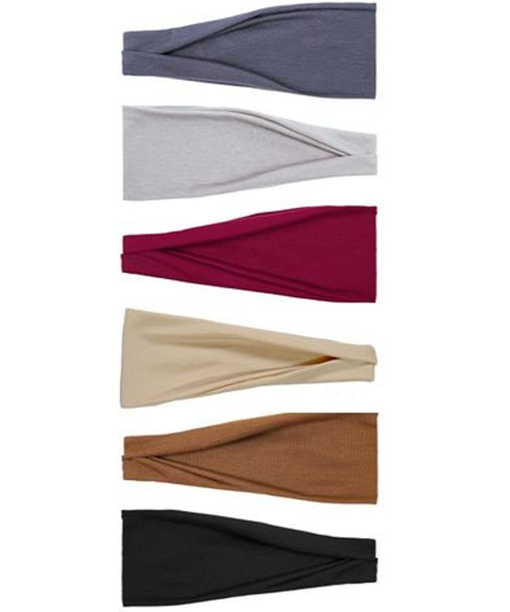 Breathable Non-Slip Headbands Sport Sweatbands Elastic Bands - 6 Piece