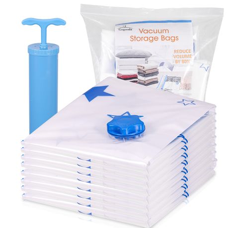 8 Combo Vacuum Storage Bags with Star Pattern Airtight for Clothes Bedding