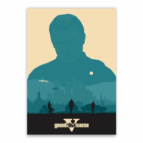 Grand Theft Auto Blue Poster - A1