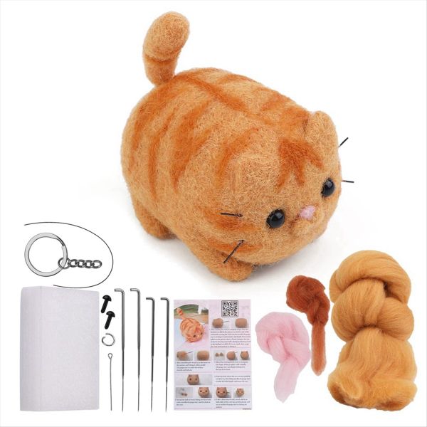 Animals Needle Felting Set, DIY Felt Materials Set with Tool