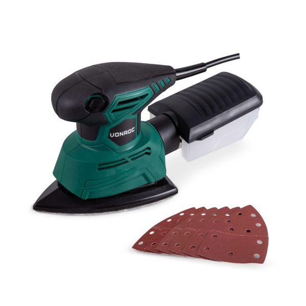 VONROC Mouse Sander 130W | Incl dust collection box