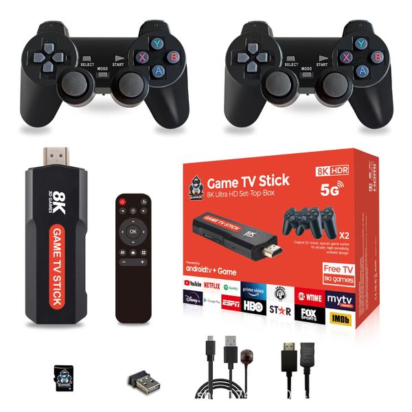 USB 2.0 8K Retro Game Stick - Dual-System Video Game Console