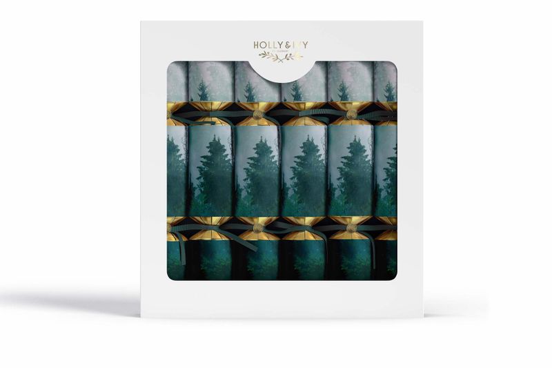 Luxury Emerald Photographic Forest Christmas Crackers