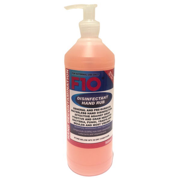 F10 Disinfectant Hand Rub - 500ml with Pump