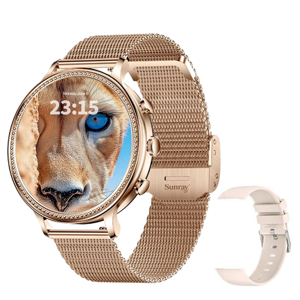 SUNRAY 2-Strap Smartwatch - 1.39 HD Display,Android/iOS Compatible