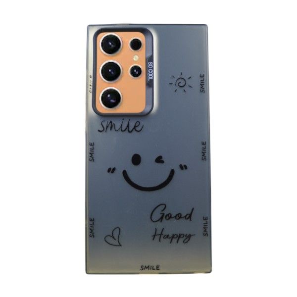 Sleek Smiley Phone Case Compatible With Samsung S24 Ultra - Silver