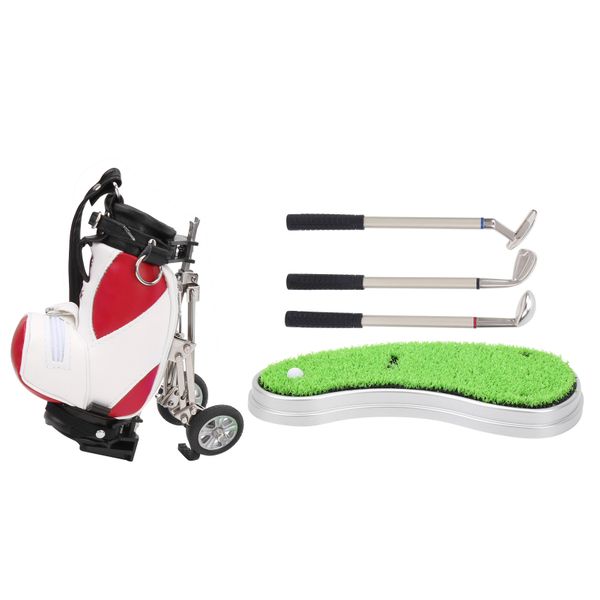 Red/white desktop golf pen set 3pc