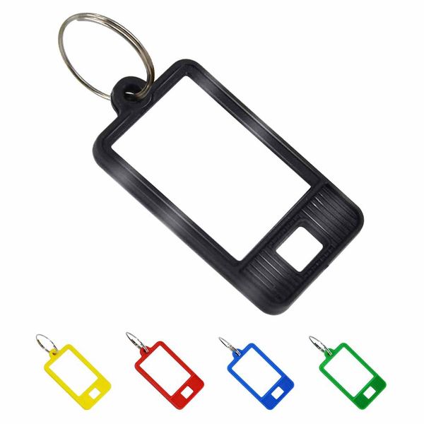 Tough Plastic Key Tags Oval Shaped Label Tag with Window and Split Ring