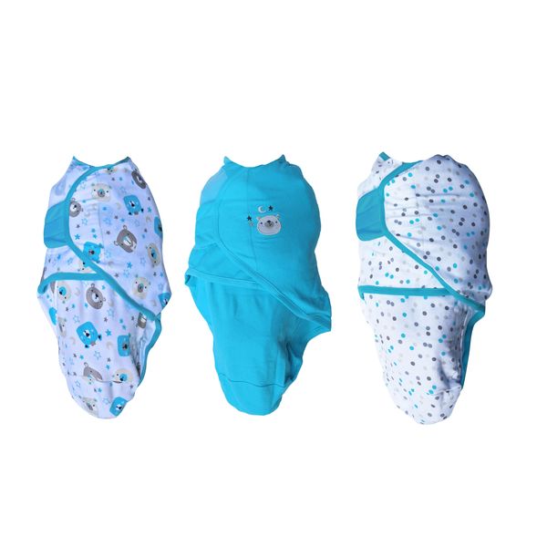 Bo Jungle - Wrap Bear 3-Pack Blue Small