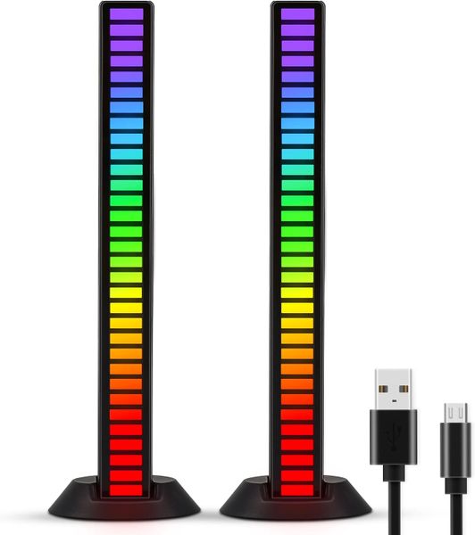 2P Smart RGB Light Bar TV Light Bar Ambient Lamp Sound Control - Black