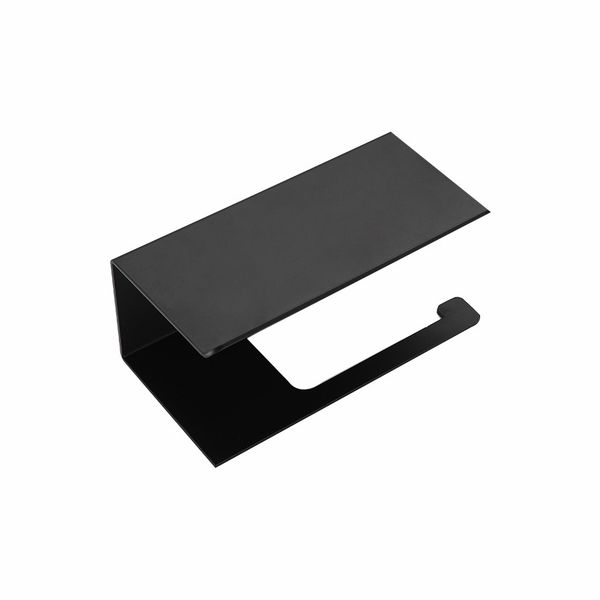 Wall Mounted Bathroom Storage Rack with Paper Holder Black ZJJ-170cm
