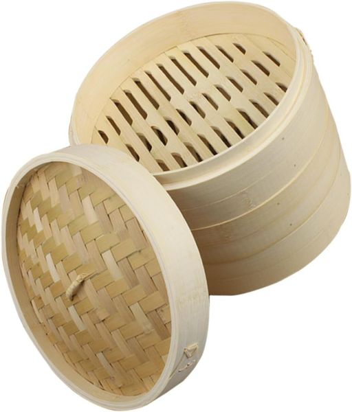 Basket with Lid Large Covered Chinese Food Steamer for Dumplings