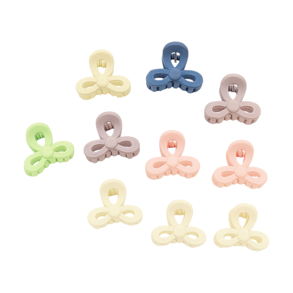 10-Piece Soft Matte Pastel Mini Hair Clips - Multicolor