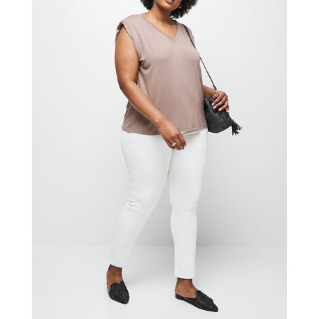 Plus size shoulder discount pad t shirt