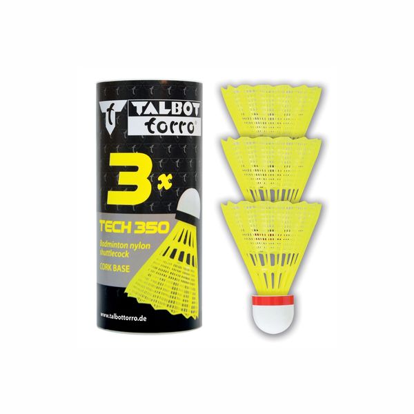 Talbot-Torro Tech 350 Shuttlecocks - Yellow - Fast - 3 Pieces