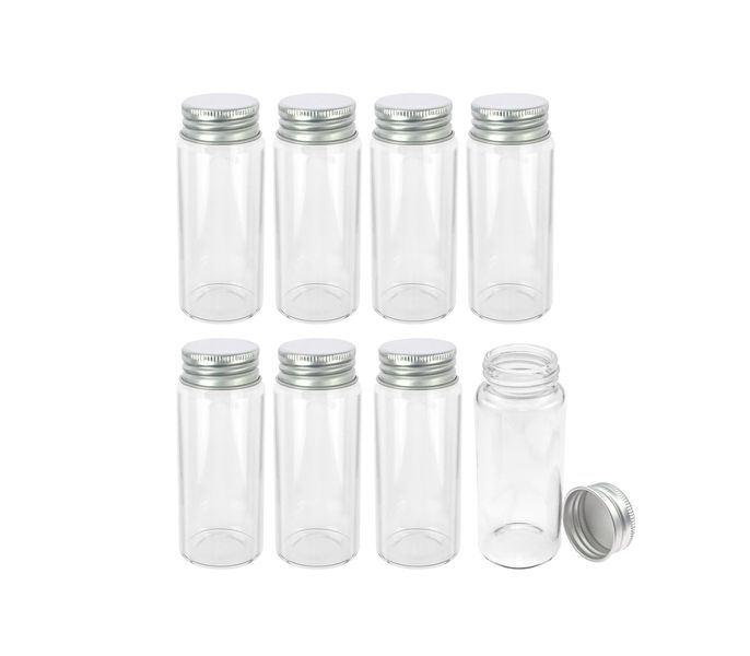 Glass Bottles with Silver Aluminum lid ( 12 Pack )