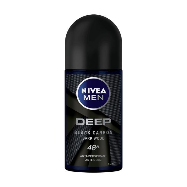 NIVEA MEN DEEP Anti-perspirant Roll-On Deodorant with Active Charcoal, 50ml