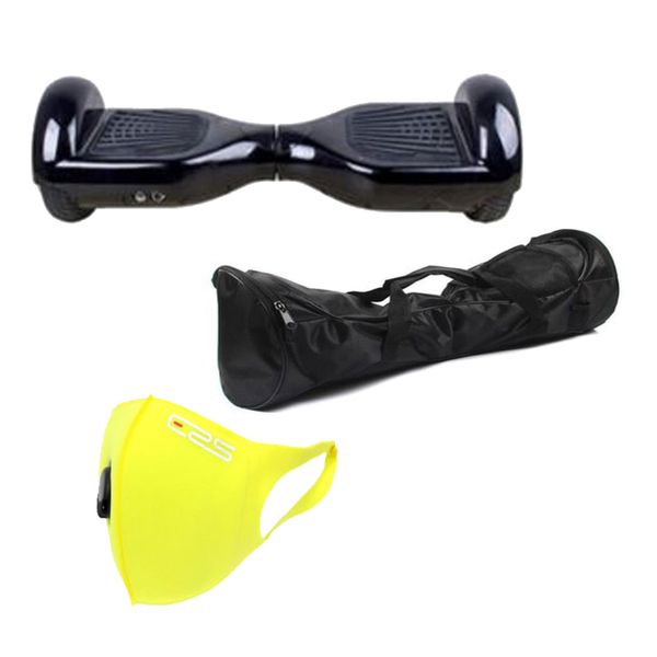 Hoverboard 6.5 Inch Balance Board-Black with Carrier Bag &amp; Yellow ERS Mask