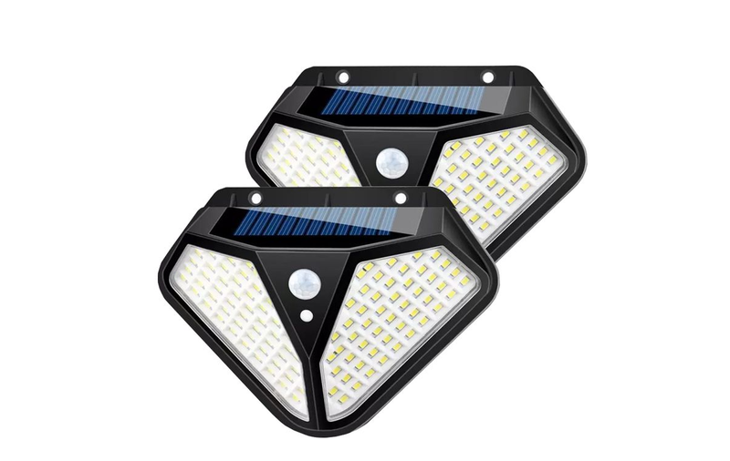 2 Piece Solar Motion Sensor LED Wall Lamp - 25W