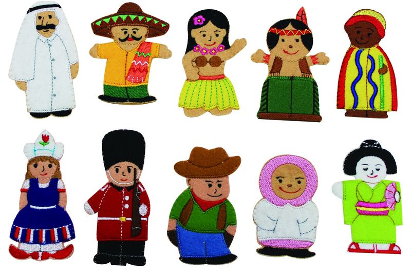 People of the world - Finger Puppet Set - 10 Piece