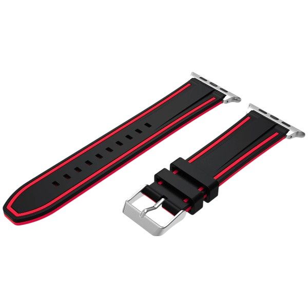 Dual-Tone Silicone Watch Strap - Red