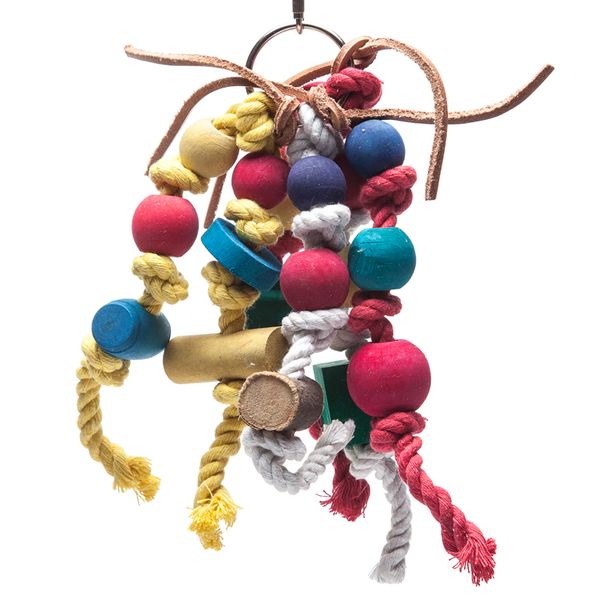 Parrot World Bird Toy Rope &amp; Wood (T-023)