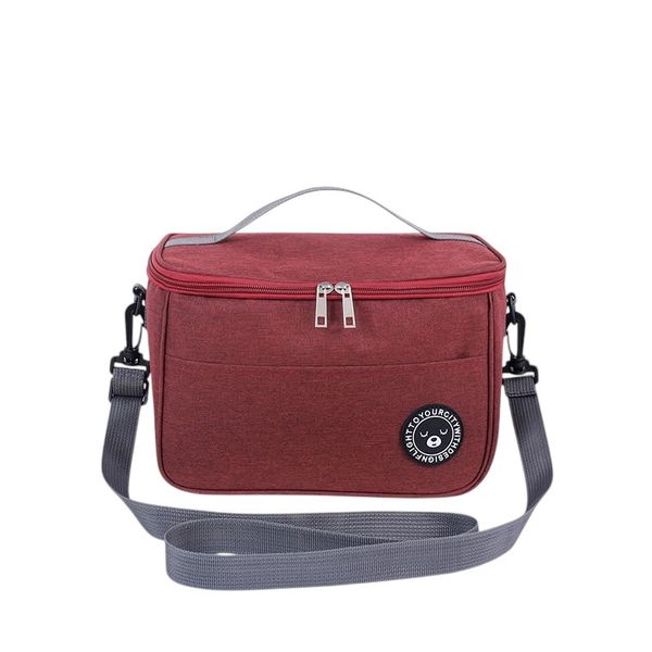 Thermal Lunch Bag Leaky Proof Oxford Fabric for Work, Camping-133-Maroon