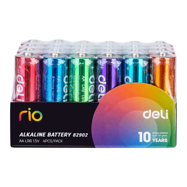 Deli Rainbow Alkaline Battery AA/LR6 24PCS