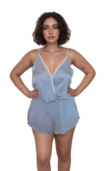 Blue Silky Romper