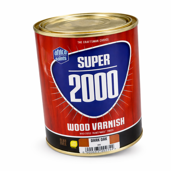Africa Paints Super 2000 Wood Varnish Dark Oak 1L High Gloss Finish