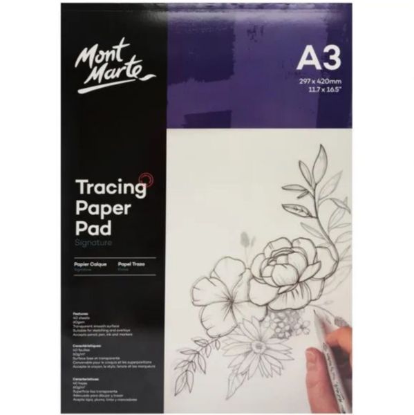 Mont Marte Tracing Paper Pad 60gsm A3 40 Sheet