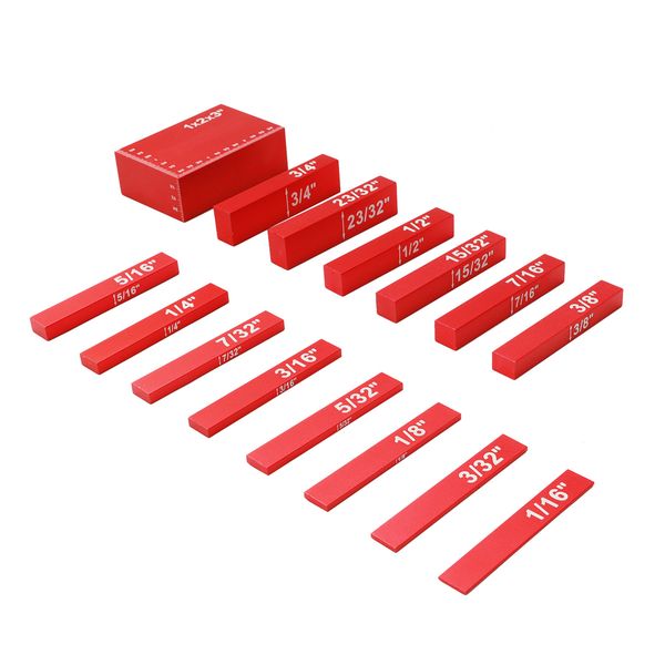 15 Piece Aluminum Setup Blocks Height Gauge Set Woodworking Setup Bars Set