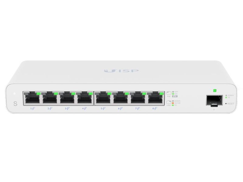 Ubiquiti: UISP Switch 8 Port Gigabit PoE 110W 1SFP | UISP-S