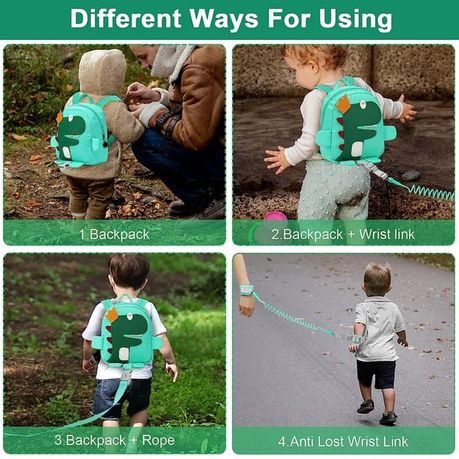 thumbnail image 2 of Cartoon Toddler Mini Backpack With Anti-Lost Harness, Cute Animal Backpack Safety Leash Storage Bag For Boys And Girls 2 of 9