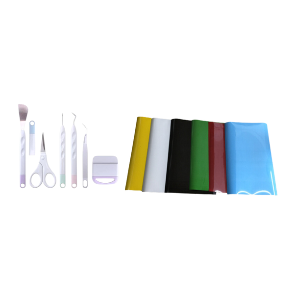 Vinyl Combo - 6 Pack HTV Vinyl &amp; 6 Piece Weeding Kit
