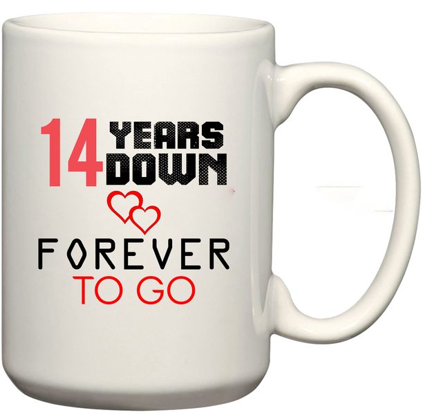 Forever To Go 14th Year Anniversary Printed Coffee Mug