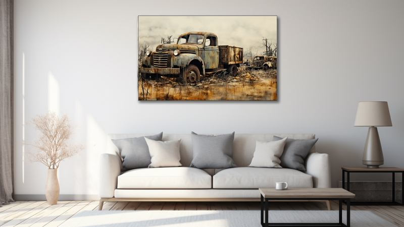 Canvas Wall Art - Derelict Domain Abstract Truck - MT0550
