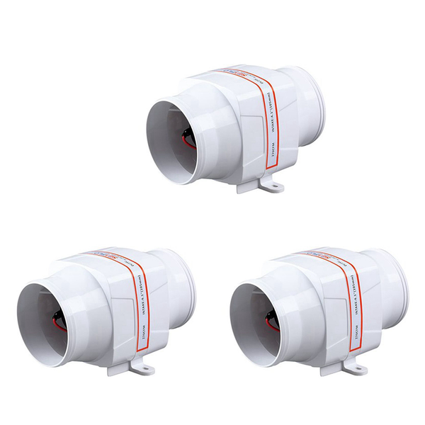 Seaflo In-Line Marine Bilge Air Blower 12V 270 Cfm Quiet Boat White