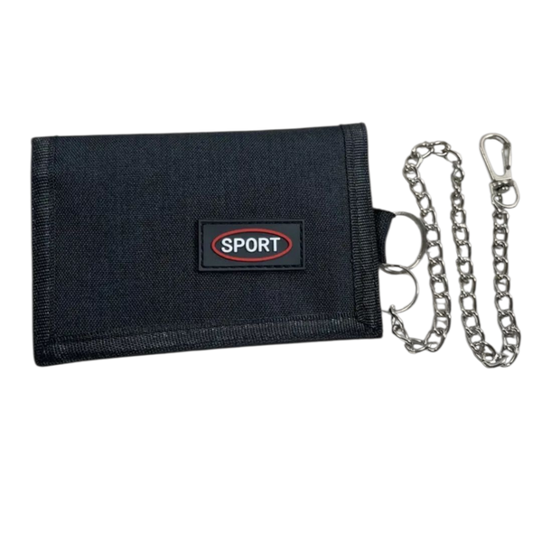 Gift Emporium Sport Velcro Wallet with Chain - Black