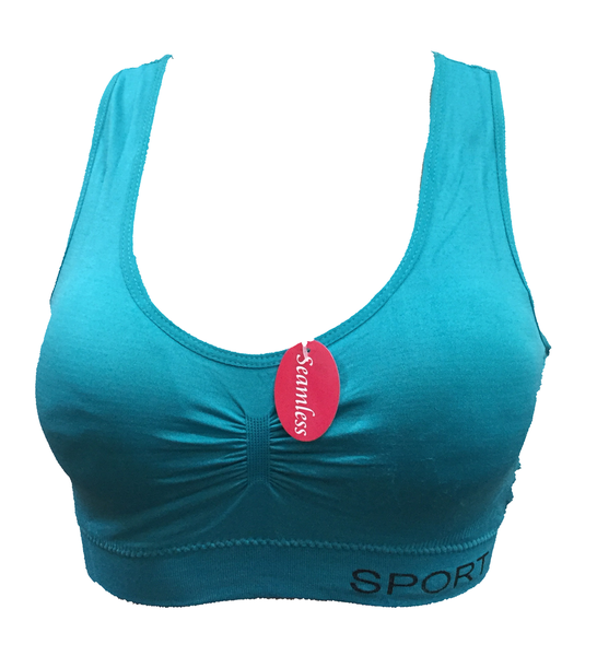 Seamless Sport Bra Q214 Turquoise