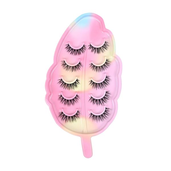 5 Pairs of Natural Thick Curly False Eyelashes - Reusable