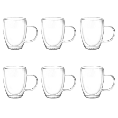 Double Wall Insulated Glass Mugs 350ml - Set of 6 | Buy Online in South Africa | takealot.com