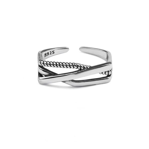 Beloving -925 Sterling Silver Hexagon Rings For Women Men Gothic