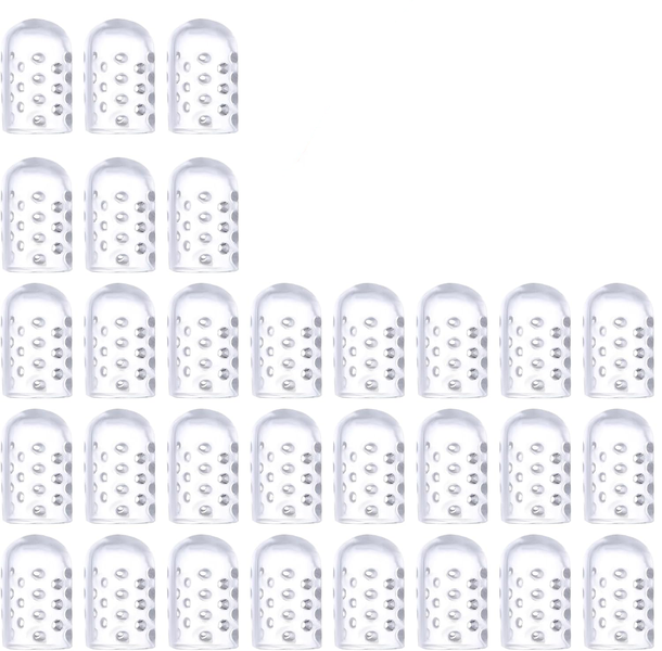 50 Pack Transparent Silicone Toe Guards | Breathable Protective Covers