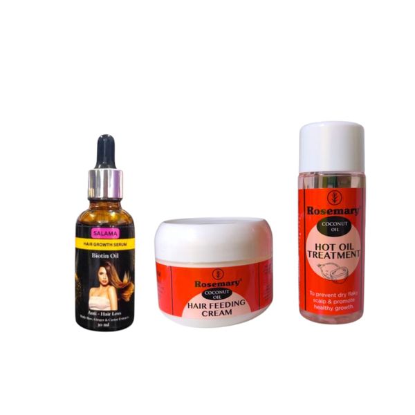 Rosemary - Coconut Oil Hair Feeding cream, Hot Oil Treatment &amp; Biotin Oil