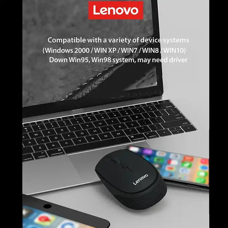 Lenovo Howard Dual Mode Wireless Bluetooth Mouse (Black)